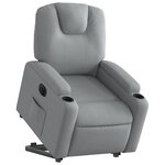vidaXL Fauteuil inclinable électrique gris clair tissu