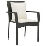 Chaises de jardin 2 pièces avec coussins résine tressée noir 02_0013332