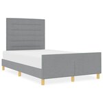 vidaXL Cadre de lit avec tête de lit Gris clair 120 x 190 cm tissu