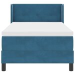 Lit à ressorts vidaXL avec matelas bleu foncé 100x200 cm en velours