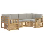 vidaXL Ensemble de canapés d'extérieur 5 pc Blanc et gris clair