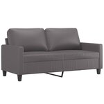 vidaXL Ensemble de canapés 3 Pièces avec coussins Gris Similicuir