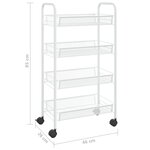 vidaXL Chariot de cuisine à 4 niveaux Blanc 46x26x85 cm Fer