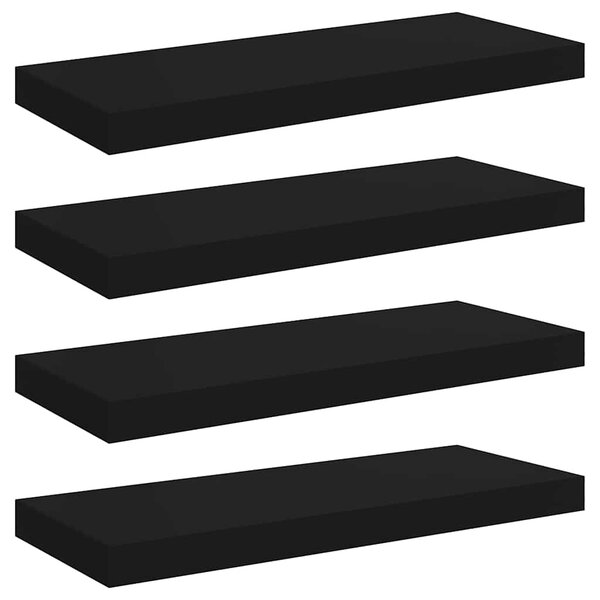 vidaXL Étagères murales flottantes 4 Pièces noir 60x23 5x3 8 cm MDF