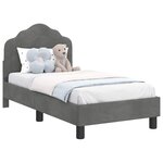 vidaXL Cadre de lit pour tout-petit avec tête de lit Gris foncé