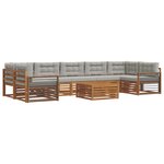 vidaXL Ensemble de canapés d'extérieur 8 pc Gris Naturel et Clair