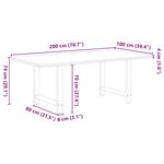 vidaXL Table à manger marron clair bois de chêne massif rectangulaire