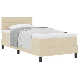 vidaXL Lit à ressorts avec tête de lit Crème 80 x 200 cm tissu