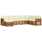 vidaXL Ensemble de canapés d'extérieur 8 pc Naturel et Crème