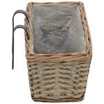 vidaXL Jardinière de balcon 2 Pièces Osier avec doublure en PE 60 cm