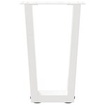 vidaXL Pieds de table basse en forme de V  2 pièces  blanc  38 x (42-43 3) cm  acier