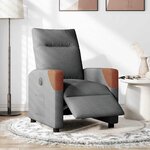 vidaXL Fauteuil inclinable électrique Gris foncé Tissu