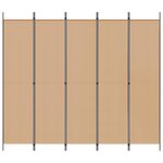 vidaXL Paravent 5 panneaux Beige 250 x 220 cm Tissu