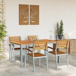 vidaXL Set de salle à manger de jardin 5 pièces en bois d'acacia et métal