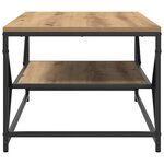 Table basse vidaXL avec étagère en chêne artisan  90x50x40 cm  en bois d'ingénierie