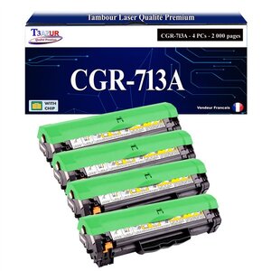 T3AZUR -4x Toners compatibles avec Canon 713 (1871B002) pour Canon LBP-3250 LBP3250