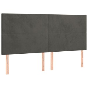 vidaXL Tête de lit Gris foncé 160 x 5 x 118/128 cm Velours