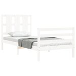 vidaXL Cadre de lit sans matelas blanc bois massif