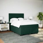 vidaXL Sommier à lattes de lit et matelas Vert foncé 160x200cm Velours