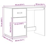 vidaXL Bureau Marron miel 95x50x75 cm Bois massif de pin