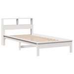 vidaXL Lit bibliothèque sans matelas blanc 90x190cm bois de pin massif