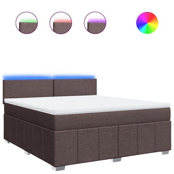vidaXL Sommier à lattes de lit avec matelas Marron foncé 180x200 cm