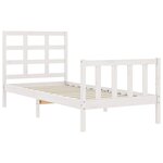 vidaXL Cadre de lit sans matelas blanc bois de pin massif