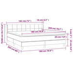 vidaXL Sommier à lattes de lit avec matelas Noir 180x200 cm Velours