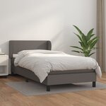 vidaXL Sommier à lattes de lit avec matelas Gris 90x190 cm Similicuir
