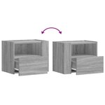 vidaXL Table de chevet murale sonoma gris 45x30x35 cm