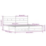 vidaXL Cadre de lit en métal sans matelas chêne sonoma 183x213 cm