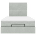 vidaXL Cadre de lit ottoman avec matelas gris clair 120x190 cm velours