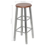 vidaXL Tabourets de bar lot de 4 argenté et marron MDF