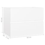 vidaXL Armoire d'évier avec lavabo intégré Blanc Bois d'ingénierie