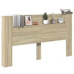 vidaXL Cabinet de Tête de Lit avec LED Sonoma 180 x 16 5 x 103 5 cm