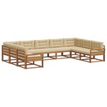 vidaXL Ensemble de canapés d'extérieur 9 pc Naturel et Beige