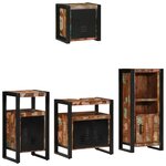 vidaXL Ensemble de mobilier de salle de bain avec étagère avec stockage avec porte 4 Pièces