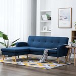 vidaXL Canapé en forme de L revêtement en tissu 186x136x79 cm bleu