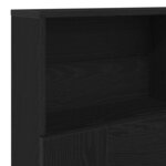 vidaXL Armoire tête de lit - noir chêne  140 x 19 x 103 5 cm  fabriquée en bois d'ingénierie.
