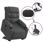 vidaXL Fauteuil inclinable Gris foncé Tissu