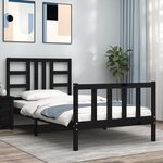 vidaXL Cadre de lit sans matelas noir 100x200 cm bois massif de pin