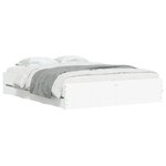 vidaXL Cadre de lit avec tiroirs sans matelas blanc 150x200 cm