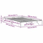 vidaXL Cadre de lit blanc 135x190 cm en bois de pin massif