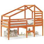vidaXL Lit haut sans matelas cire marron 80x200 cm bois de pin massif