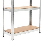 vidaXL Étagère de rangement 5 niveaux Argenté Acier et bois ingénierie