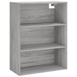vidaXL Buffet haut Sonoma gris 69 5x34x180 cm Bois d'ingénierie