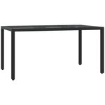 vidaXL Ensemble à manger de jardin coussins 7Pièces Noir Résine tressée