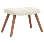 vidaXL Chaise de relaxation avec repose-pied Blanc crème Velours