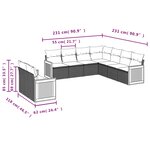 vidaXL Salon de jardin 9 Pièces avec coussins gris résine tressée