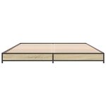 vidaXL Cadre de lit chêne sonoma 120x190 cm bois d'ingénierie et métal